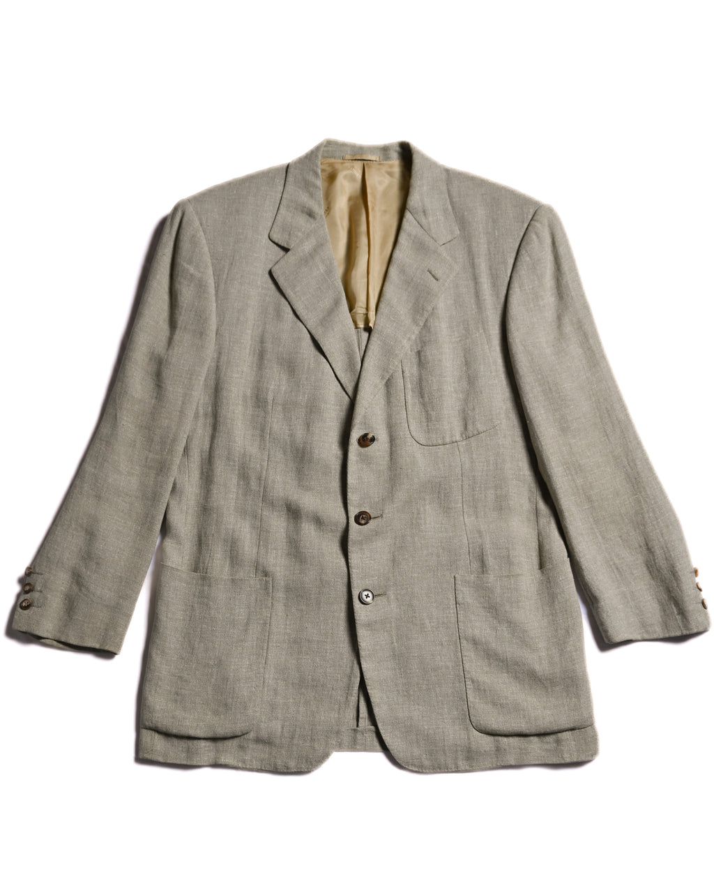 HERMES/ Pure Linen Oversized Single Breasted Tailored Jacket Beige