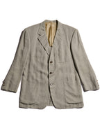 HERMES/ Pure Linen Oversized Single Breasted Tailored Jacket Beige