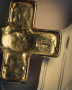 –SPECIAL– "CHANEL" 80's Gripoix Byzantine cross pendant necklace