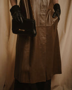 -SPECIAL- "LOEWE" 80’s Military detail stencil leather coat