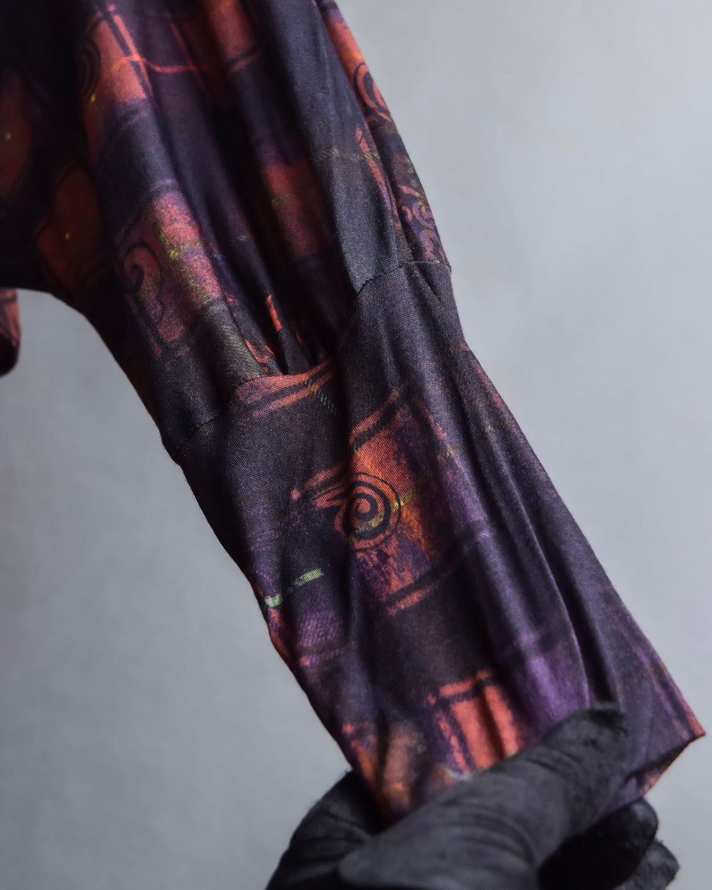 "John Galliano" Layered oriental check pattern pullover