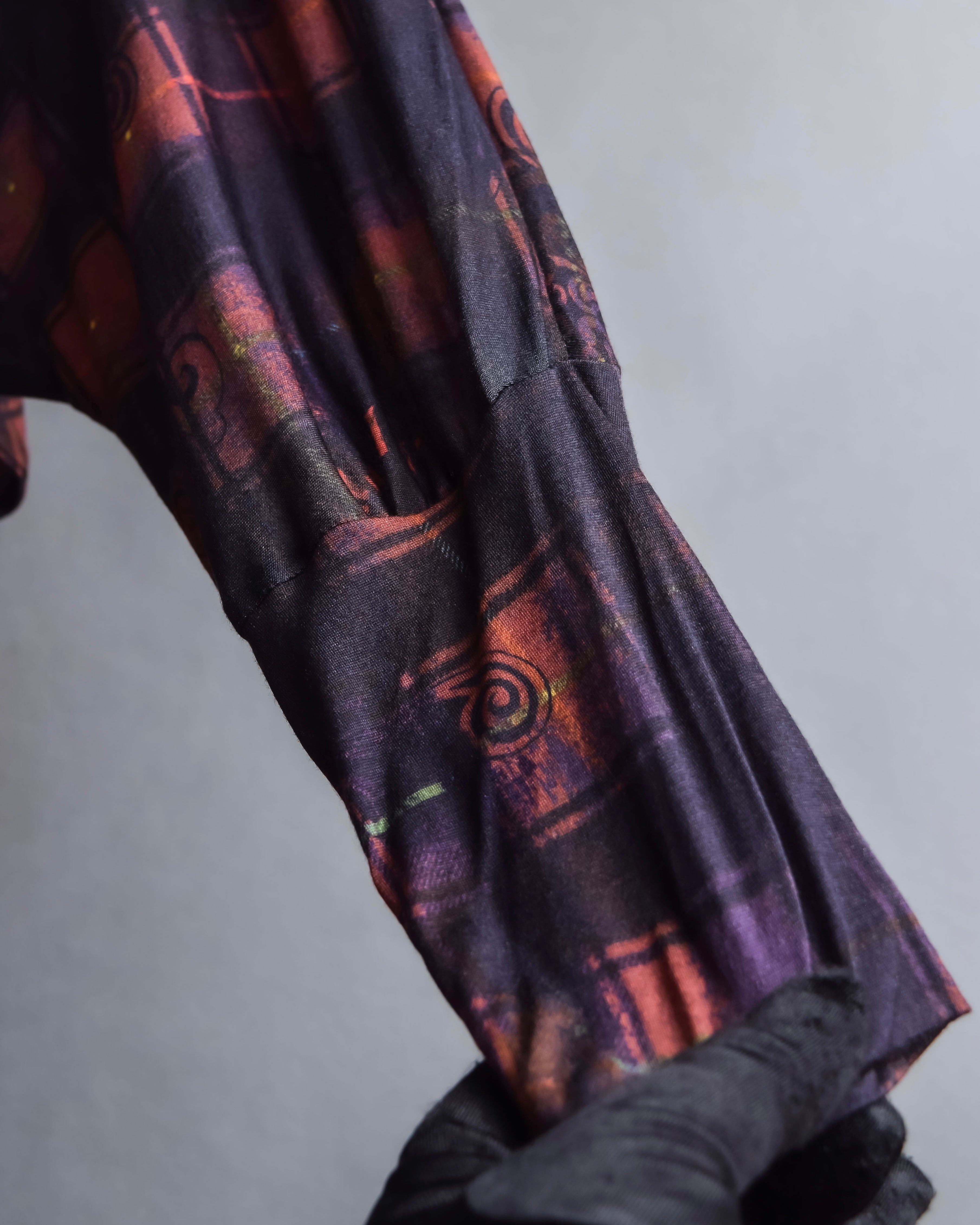 "John Galliano" Layered oriental check pattern pullover