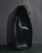 "Salvatore Ferragamo" 90’s Jewelry gold chain design leather bag