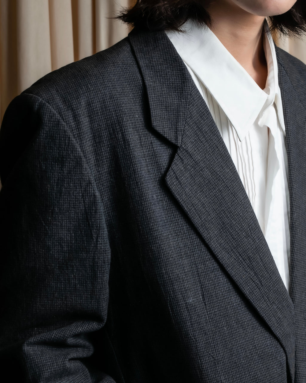 "COMME des GARCONS HOMME" 03SS fine all-over pattern cotton tailored jacket