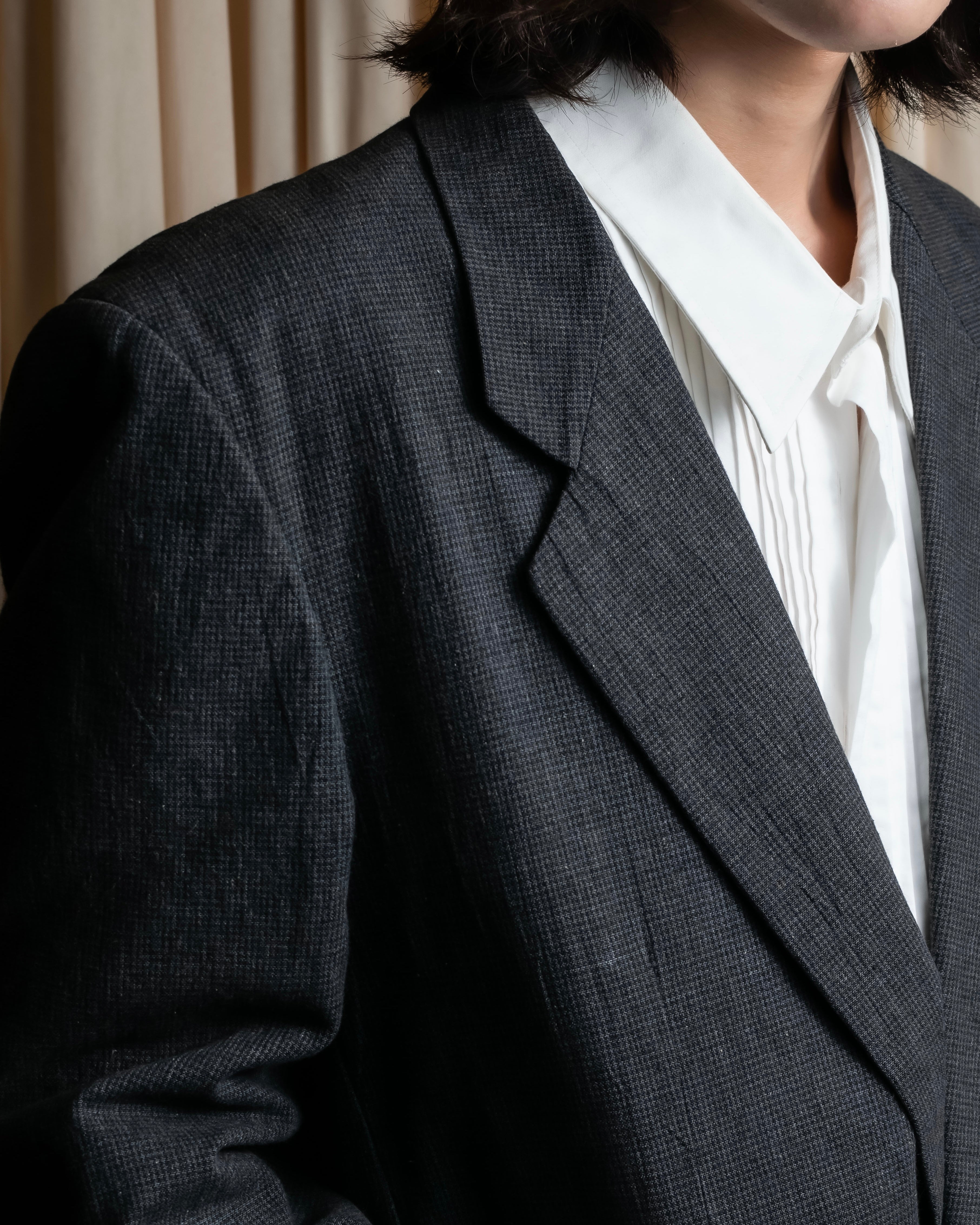 "COMME des GARCONS HOMME" 03SS fine all-over pattern cotton tailored jacket