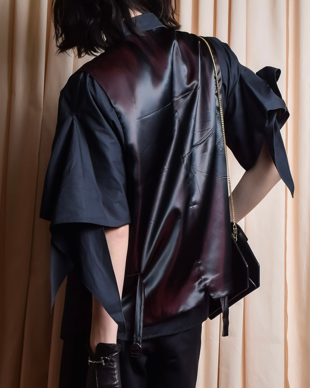 "GIORGIO ARMANI" Deep satin backed tailored wool vest