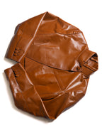 FENDI/ Back Logo Embroidery Calf Leather Short Jacket Brown