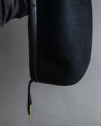 "FUMIKA UCHIDA" Leather piping design wool felt beret