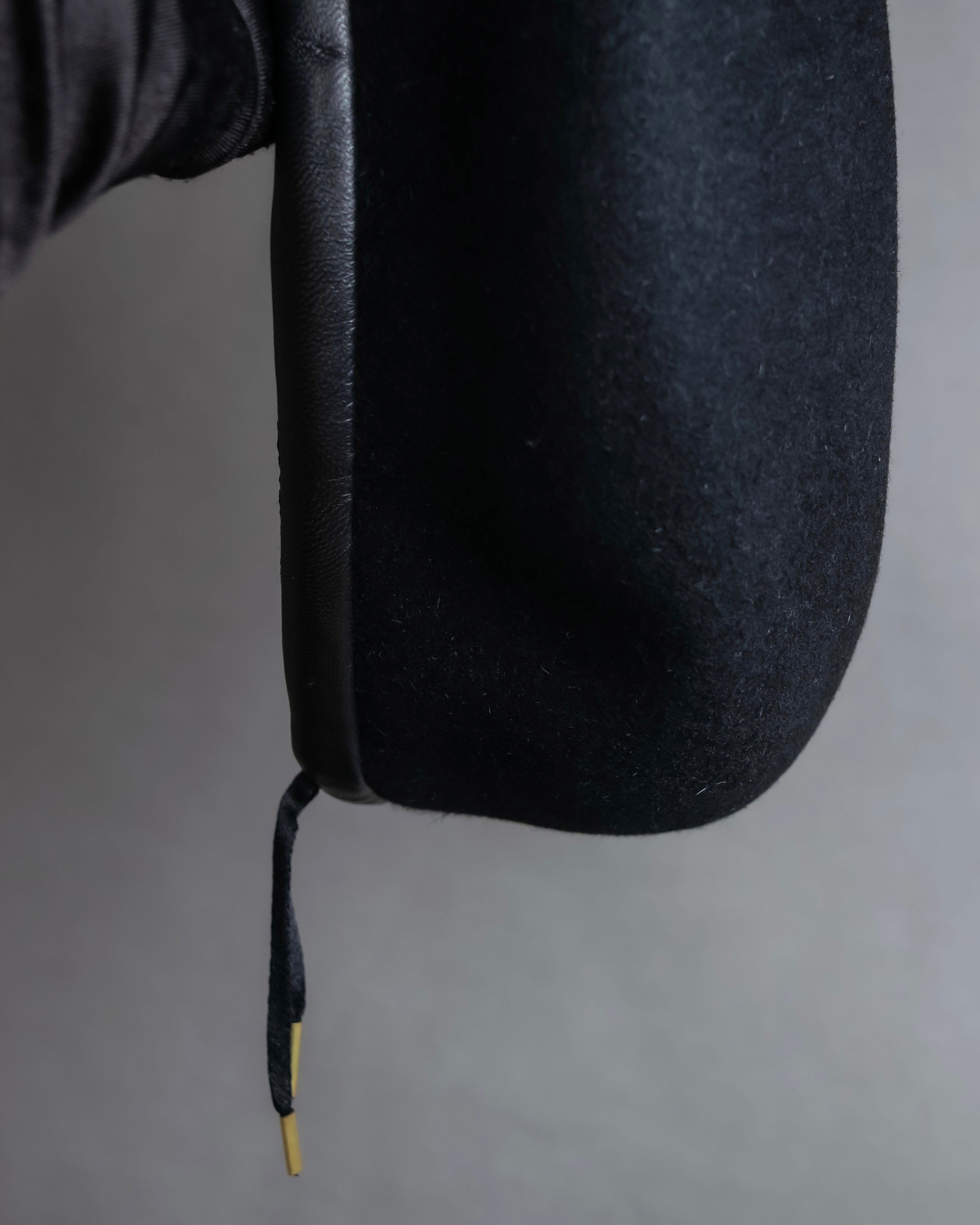 "FUMIKA UCHIDA" Leather piping design wool felt beret