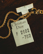 "Christian Dior" 70's-80's Sculptural leaf pendant necklace