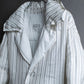 "MAISON MARGIELA" Multi-stripe pattern quilted padded oversized tailored coat