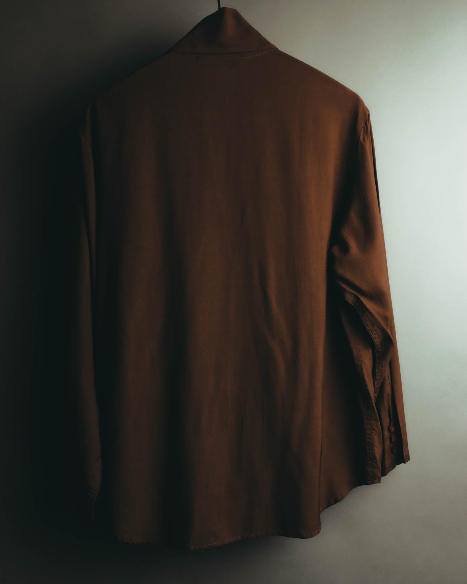 "Christian Dior" 80's  Lustrous silk blend long sleeve shirt