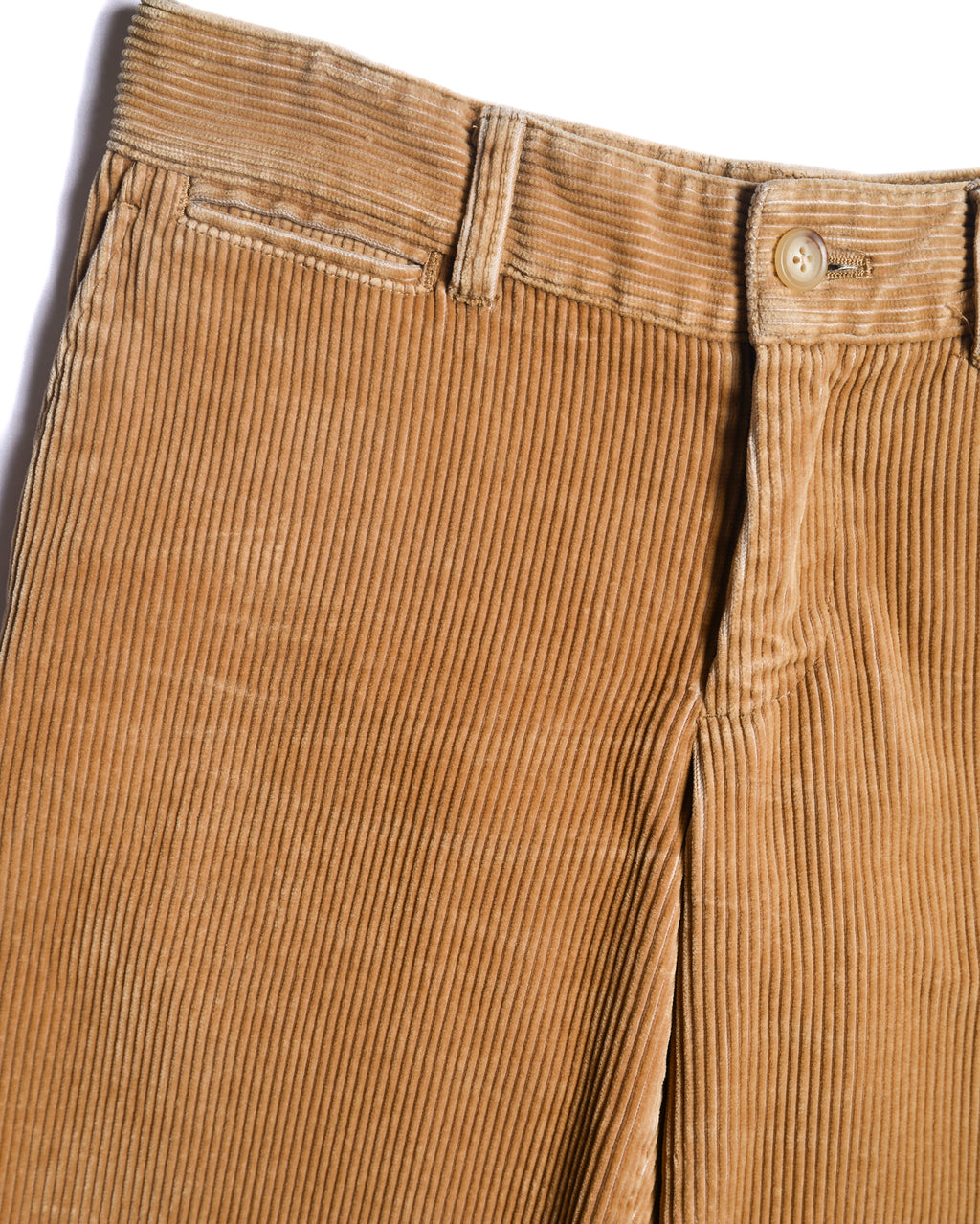 RALPH LAUREN/ Corduroy Cuffed Wide Trousers Brown