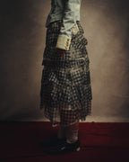 -SPECIAL- "tricot COMME des GARÇONS" 07SS Gingham check sheer tiered ruffle skirt