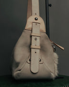 “Salvatore Ferragamo” 00’s Fur panel suede shoulder bag