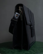 "YVES SAINT LAURENT" Straight ridge design square forum leather bag