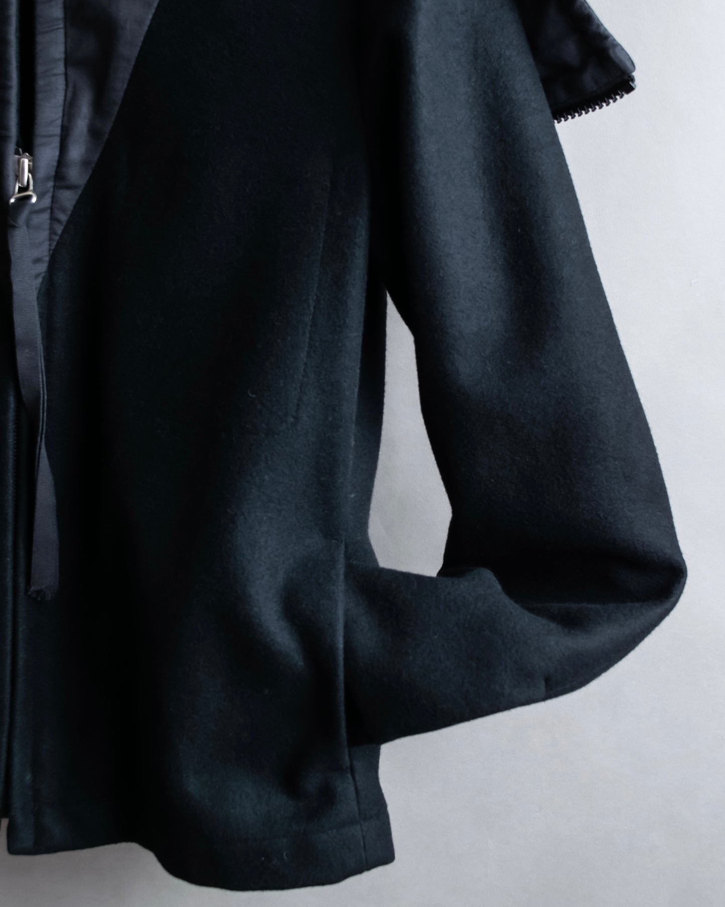 "MM6 MAISON MARGIELA" Wool blend zip up cape collar jacket