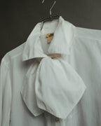 "Hermès" 70's-80's Elegant scarf collar shirt
