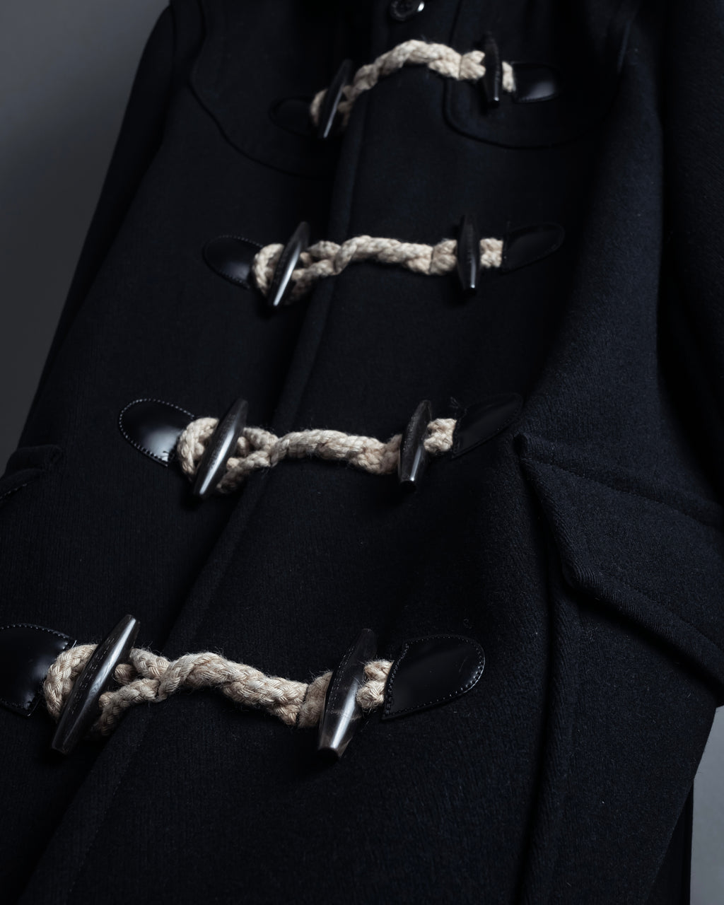 "BURBERRY" Classic detailing melton wool duffle coat