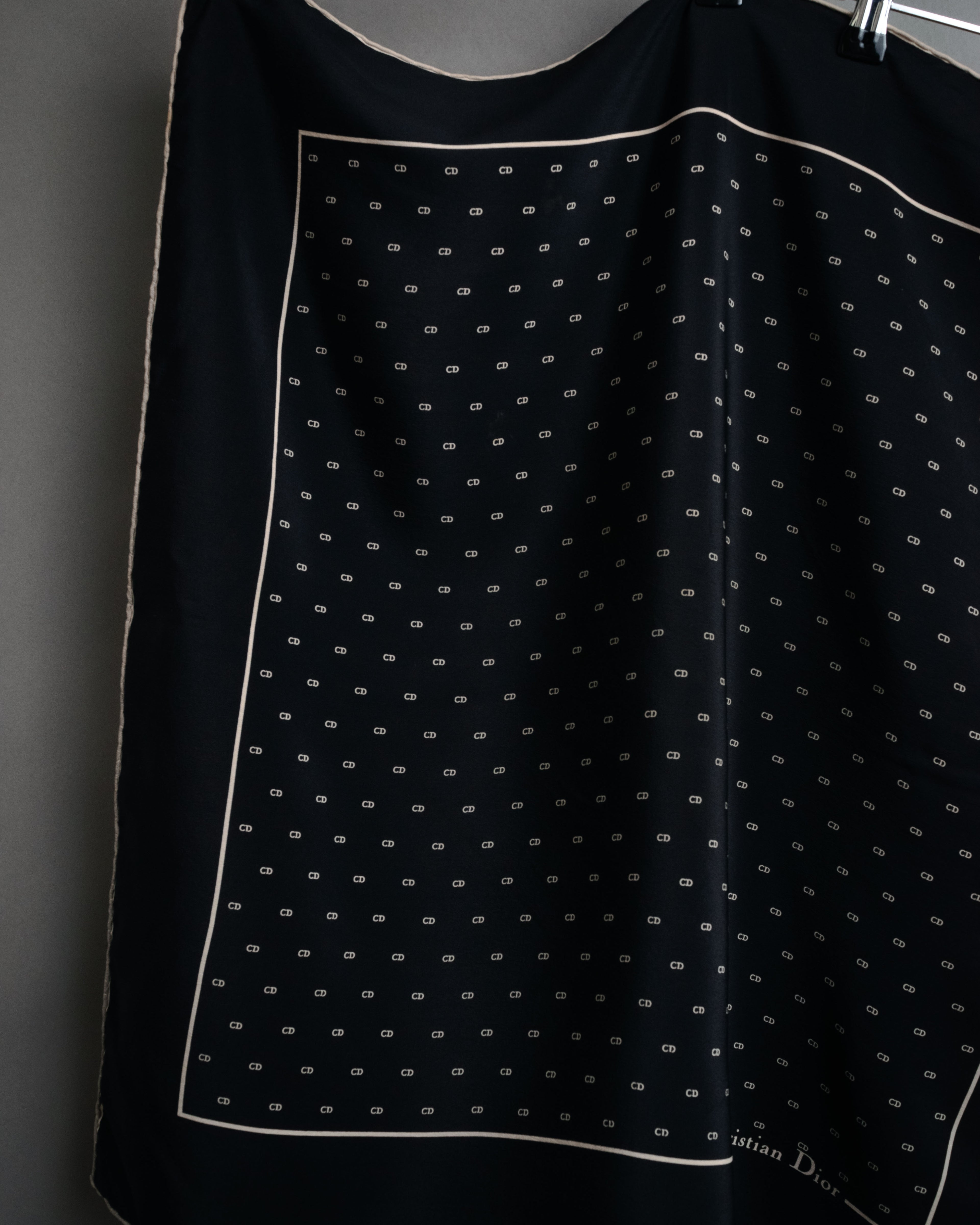 “Christian Dior” 90’s CD monogram silk scarf