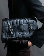 “Jean Paul Gautier” Crocodile-embossed shoulder bag