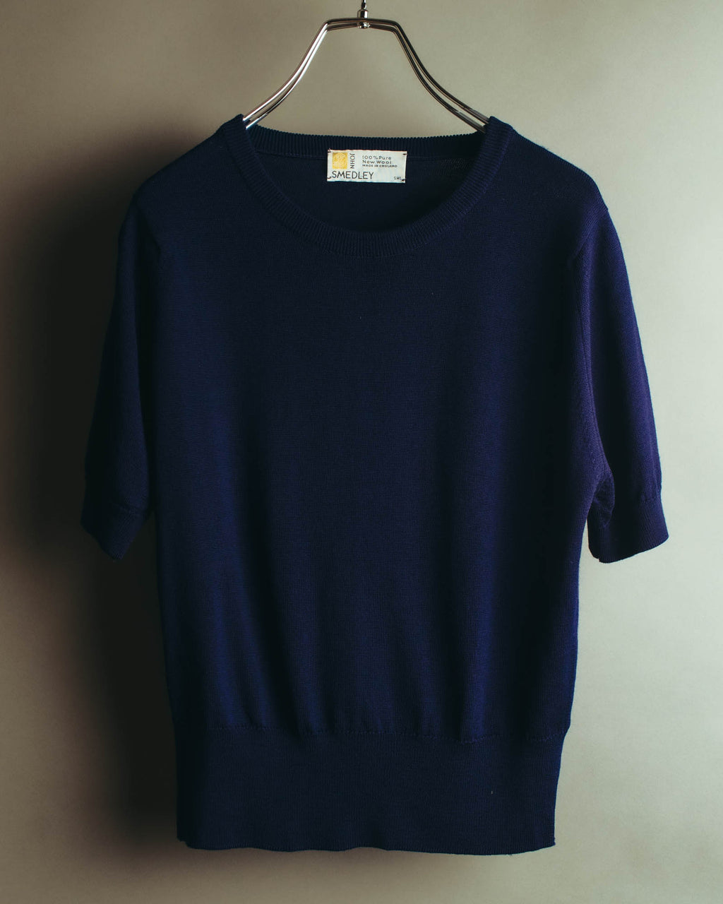 "JOHN SMEDLEY" 90's-00's Fine gauge short sleeve wool knit sweater