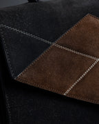 "CELINE" Losange design suede combination bag