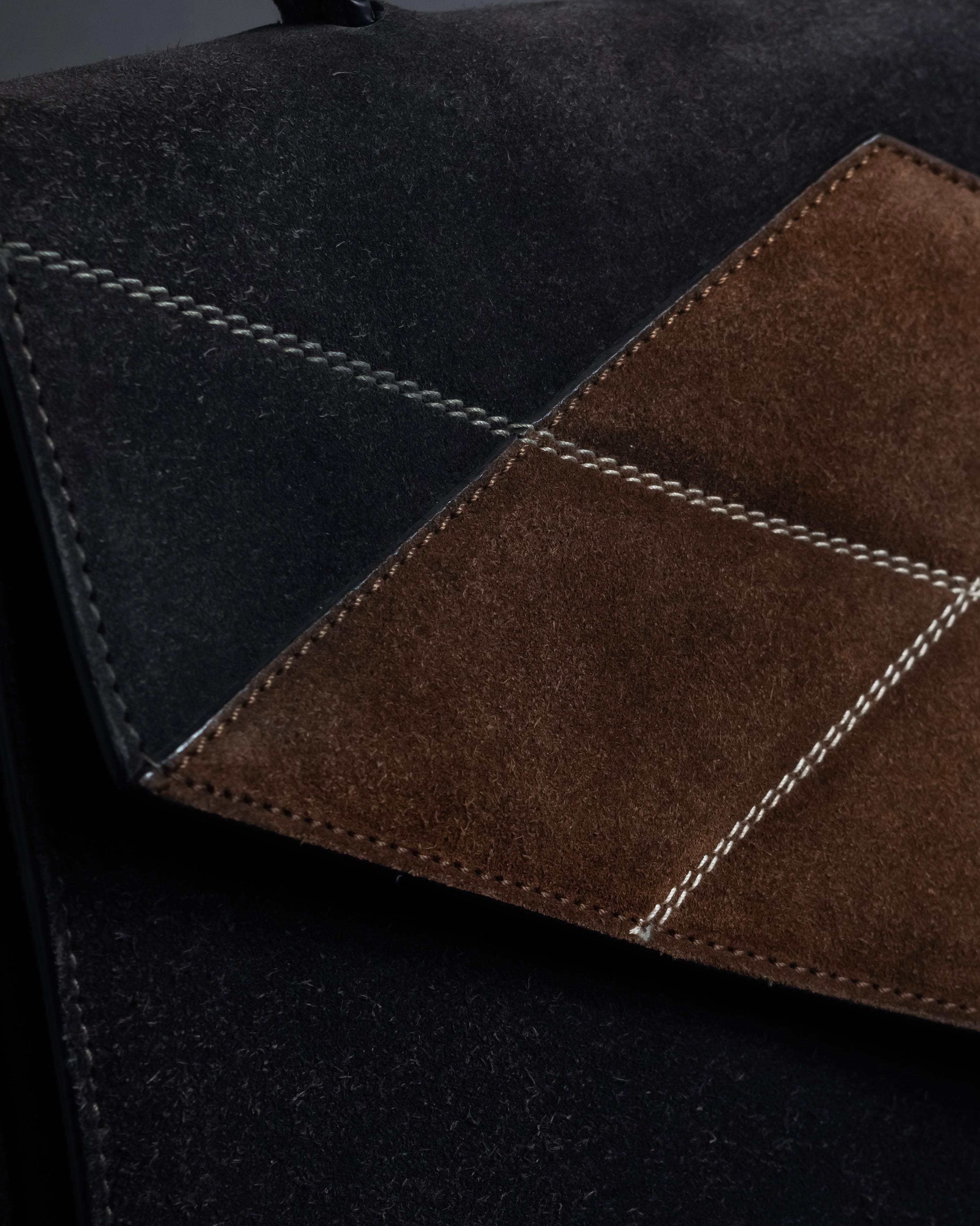 "CELINE" Losange design suede combination bag