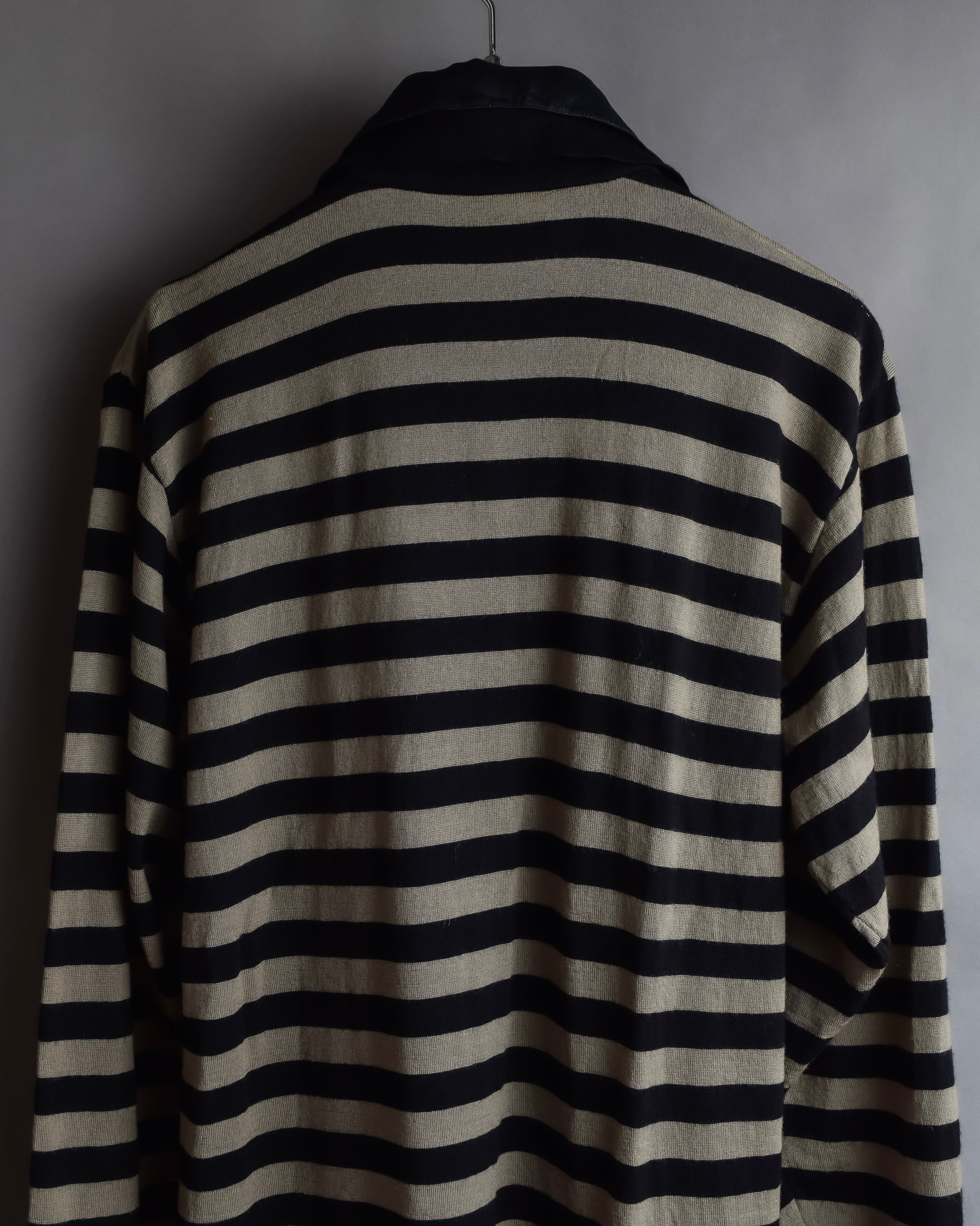"GIANFRANCO FERRE" Striped contrast collar knit polo