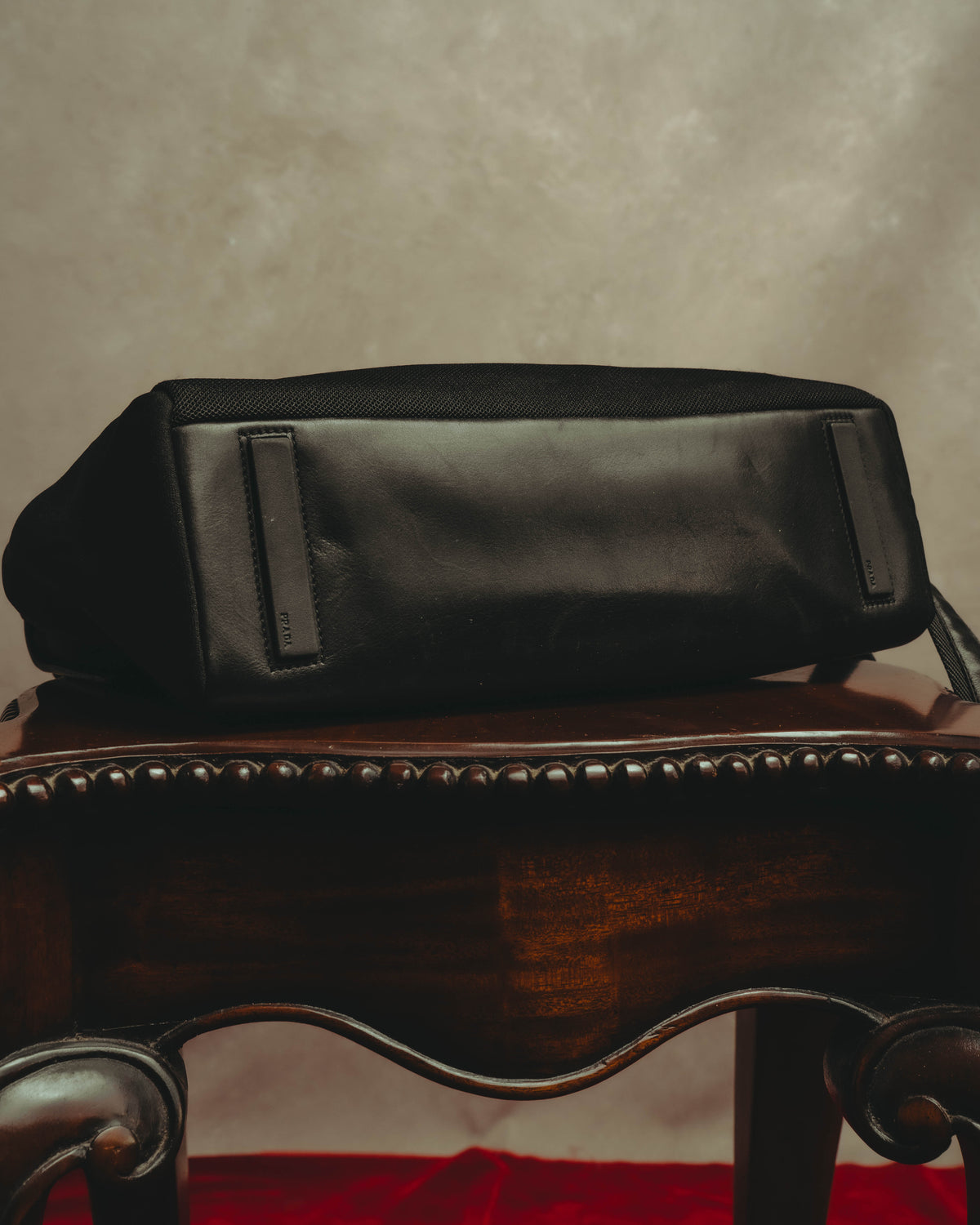 “PRADA” 90’s-00’s Nylon and leather flap messenger bag
