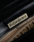 "YVES SAINT LAURENT" 80's-90's Logo engraved tassel detail bag