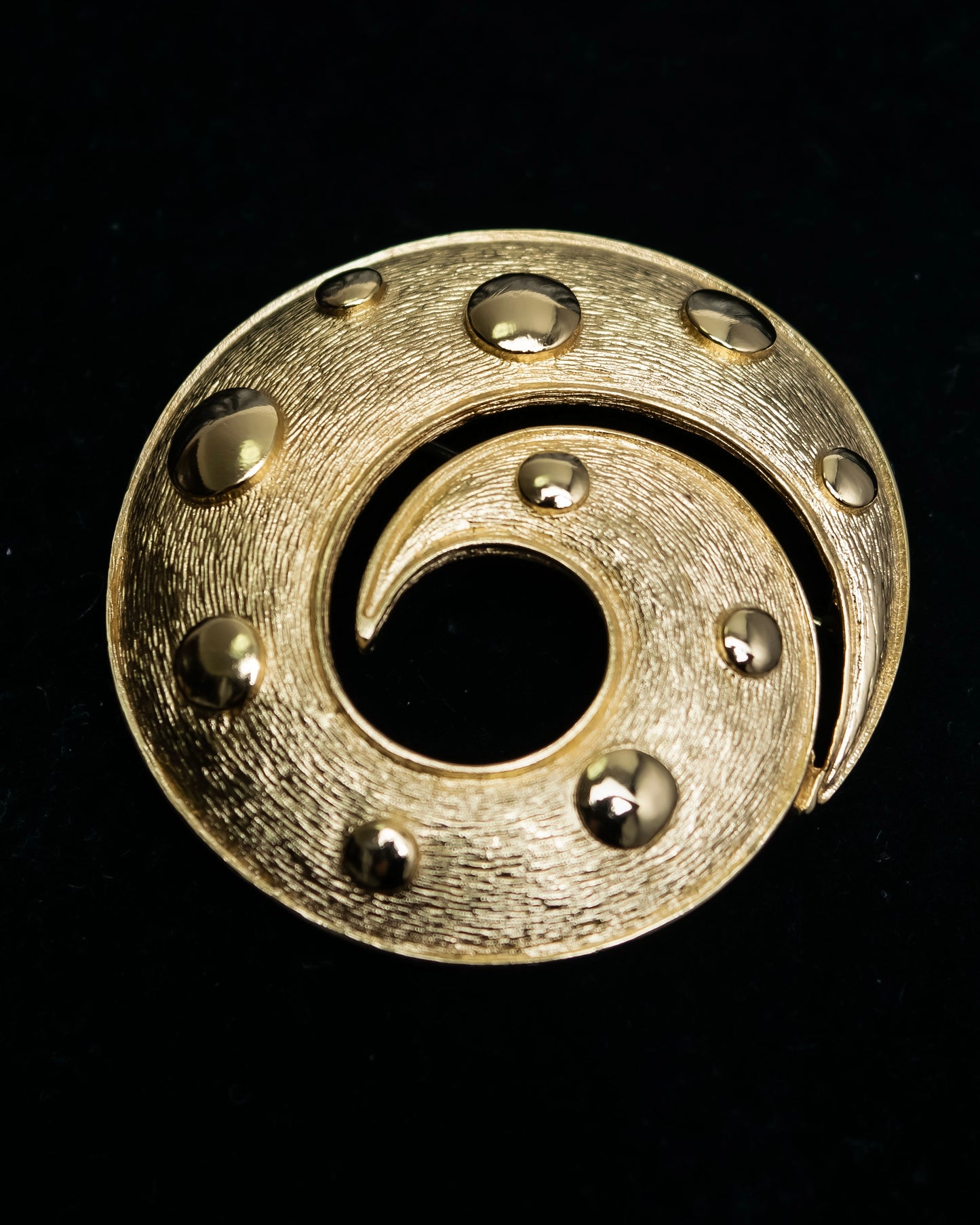 "DIOR" Gold spiral motif brooch