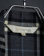 "BURBERRYS" Gold metal button design check pattern wool shirt