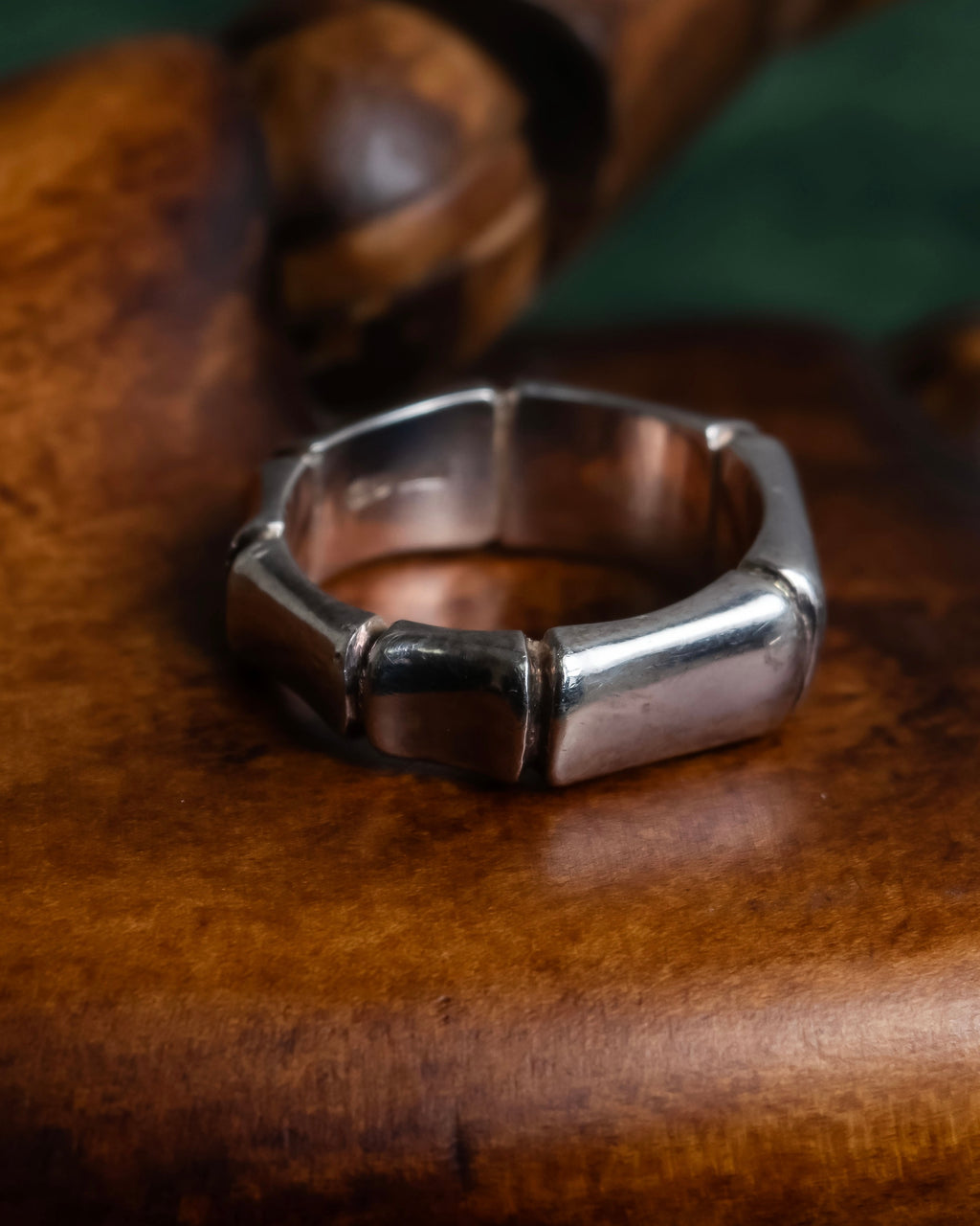 "GUCCI" Bamboo motif design silver 925 ring