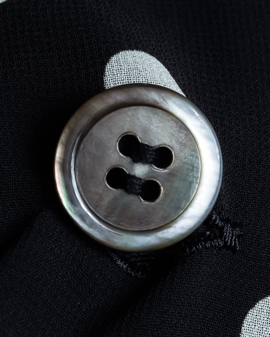 "robe de chambre COMME des GARCONS" 2002SS White dot pattern open collar shirt