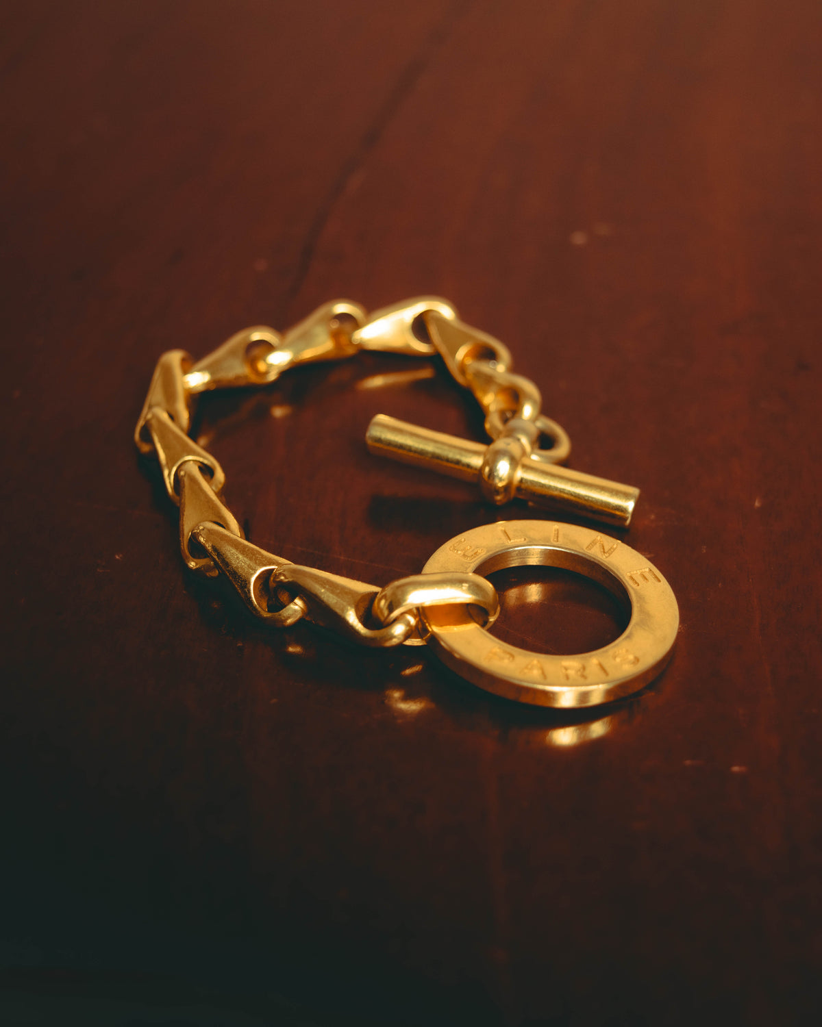 –SPECIAL– "CELINE" 90's Sculptural toggle chain bracelet