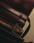 "Yves Saint Laurent" 80's-90's Burgundy embossed leather shoulder bag