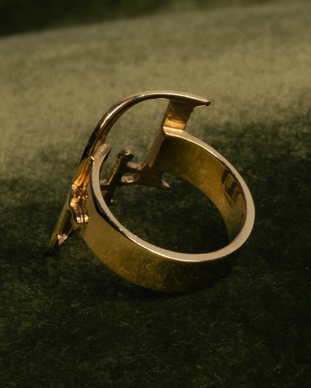 "Christian Dior" 00's Openwork Dior logo gold ring