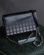 "MAISON MARGIELA" Check pattern gradient design chain shoulder leather wallet bag