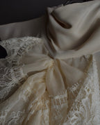 "GUCCI" Michele period frill lace silk bowtie shirt