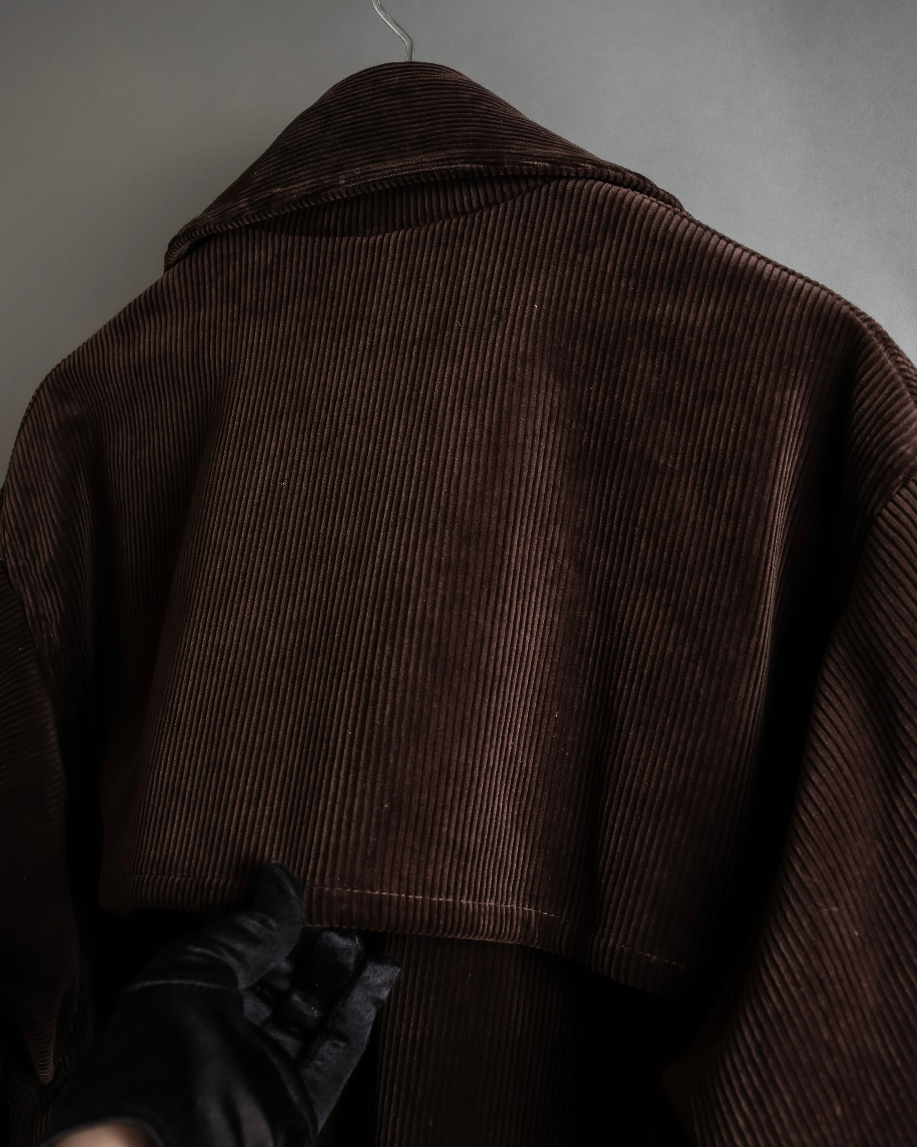 "Barbour" Wide ribbed corduroy maxi-length trench coat