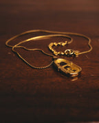 "Christian Dior" 90's Rhinestone padlock pendant necklace
