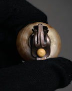 "HERMES" 90’s horn motif buffalo horn clip earrings