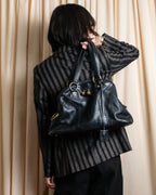 "YVES SAINT LAURENT" Gold parts design Muse toe leather bag