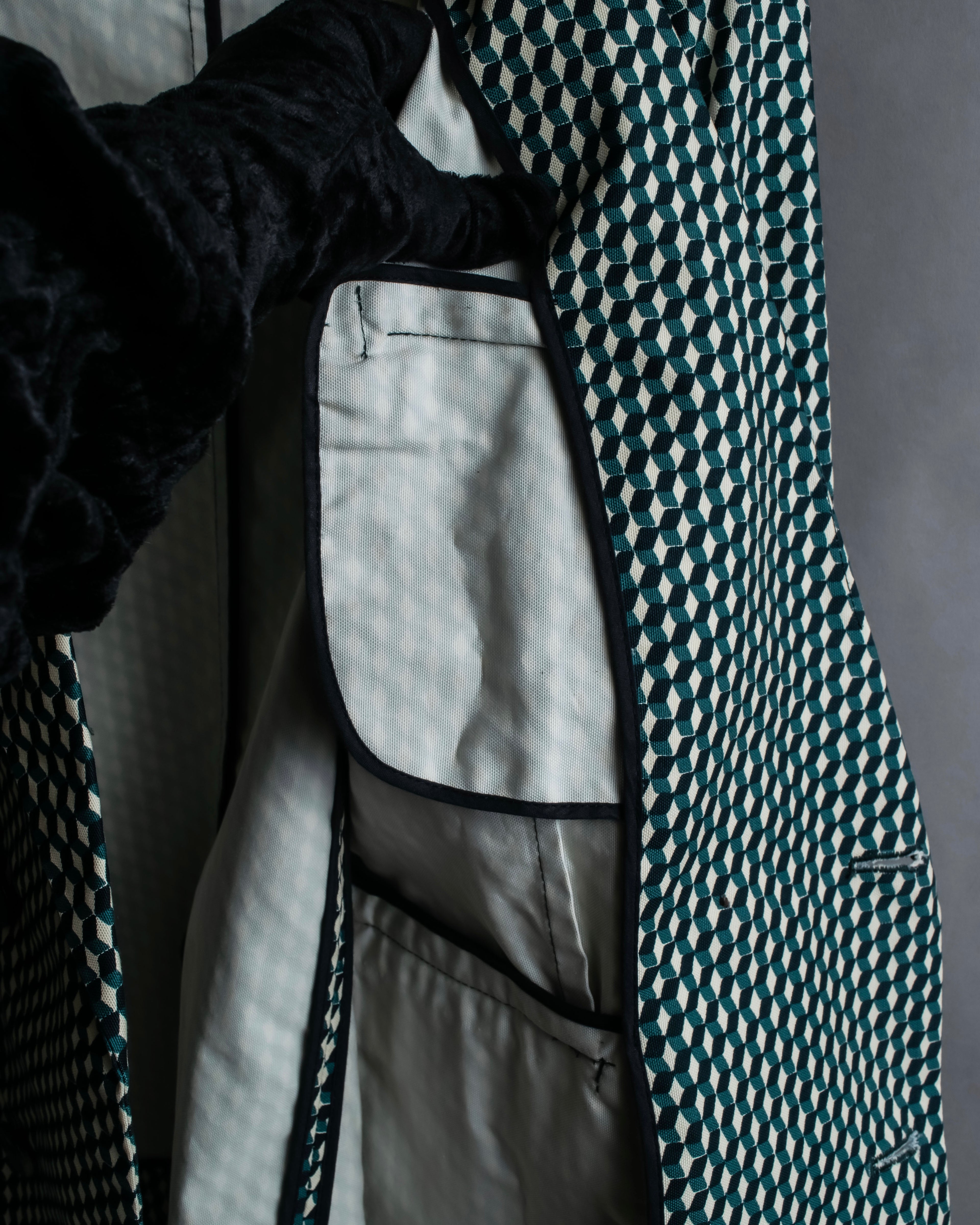 "MARNI" Geometric pattern double-breasted tailored jacket