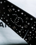 "CHANEL" Rhinestone &amp; Coco mark engraved black lens sunglasses