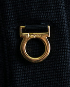 "Salvatore Ferragamo" Gancini design rayon mix cardigan