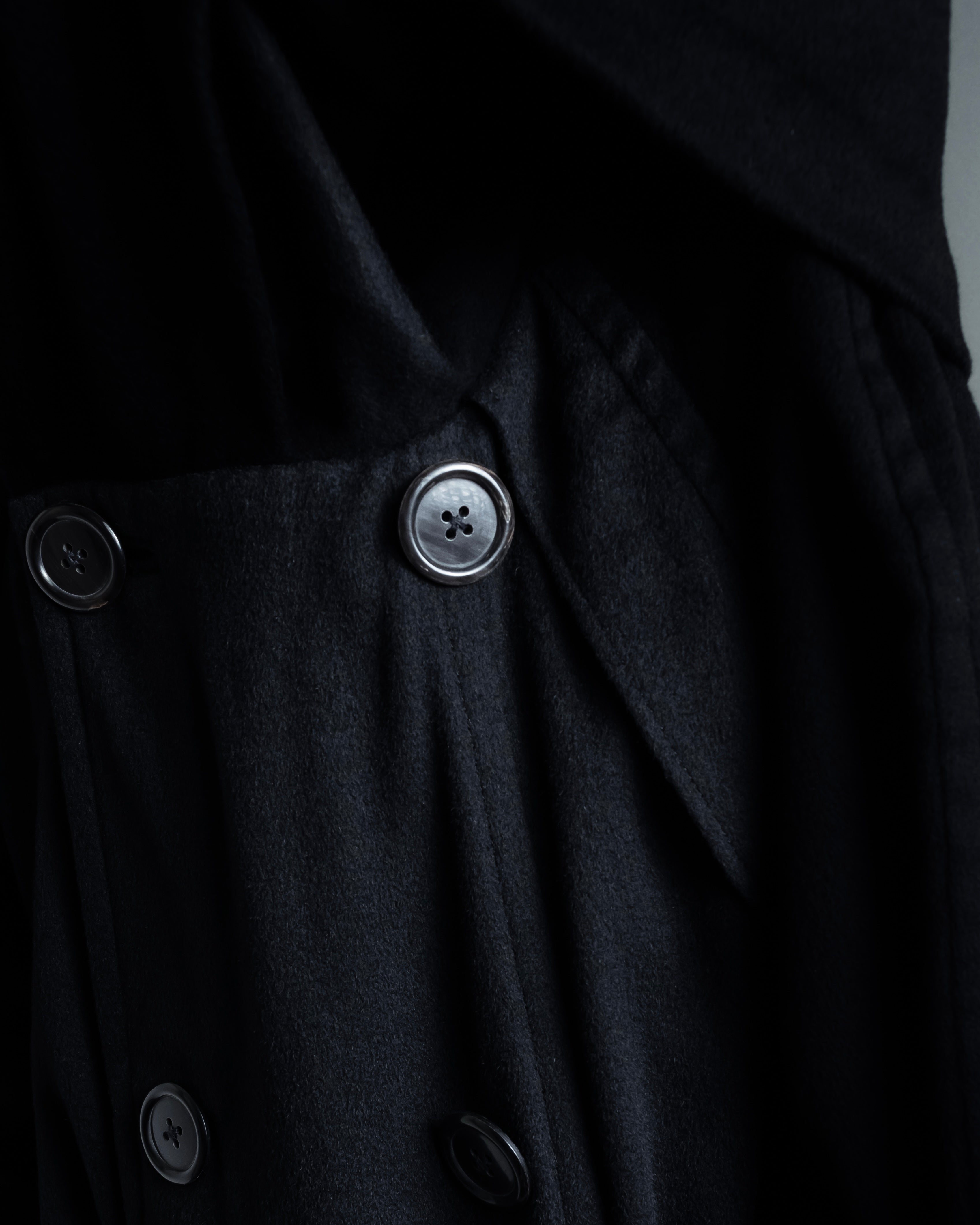 "TORUICHOU" Muffler-style collar military detail coat