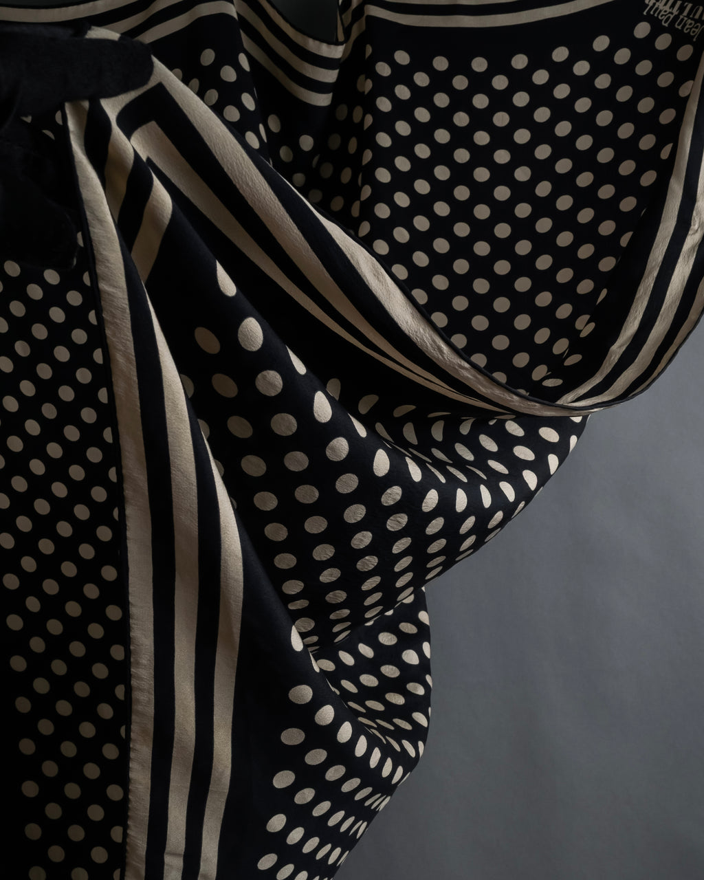 "JEAN PAUL GAULTIER" Classical dot pattern silk scarf
