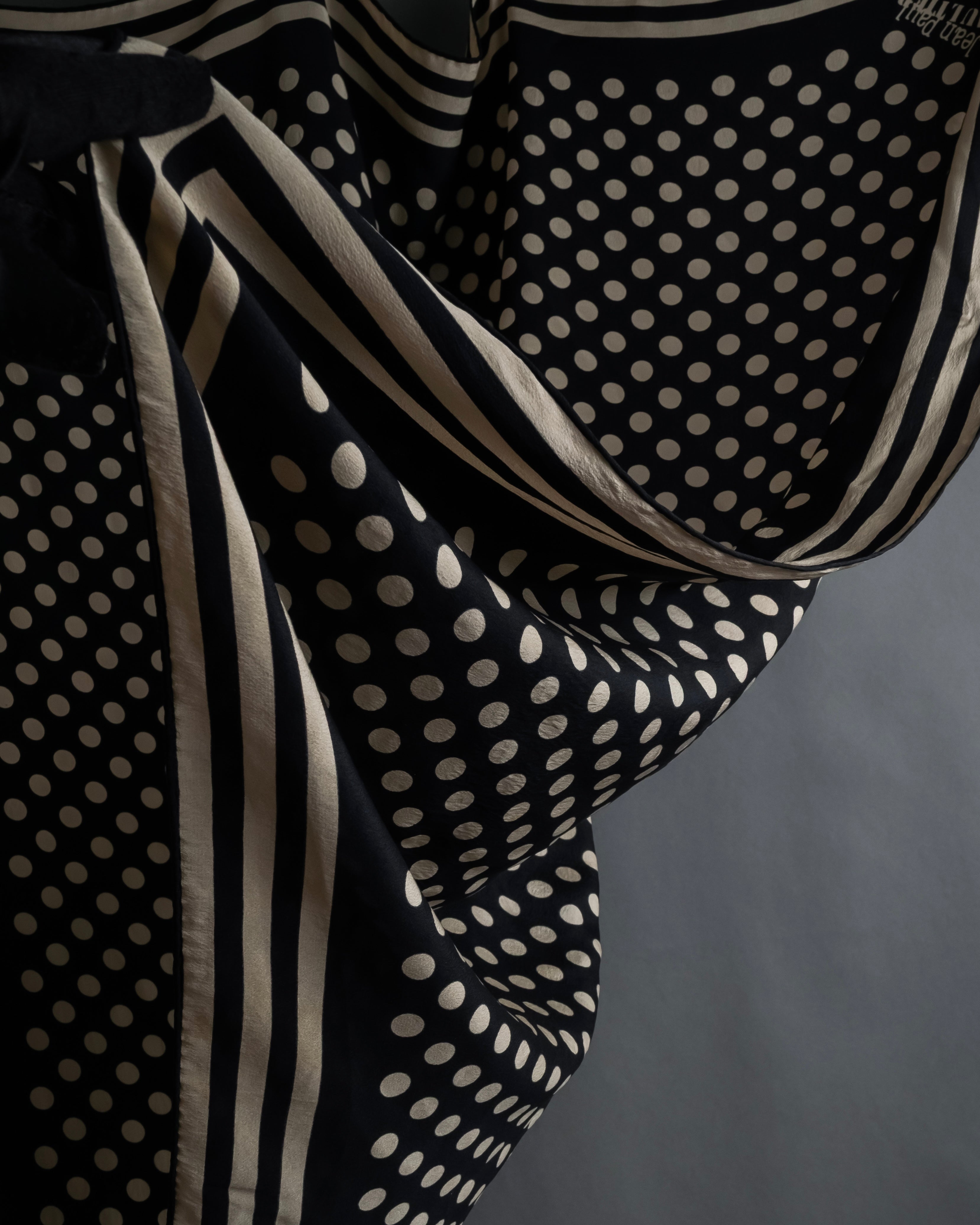 "JEAN PAUL GAULTIER" Classical dot pattern silk scarf